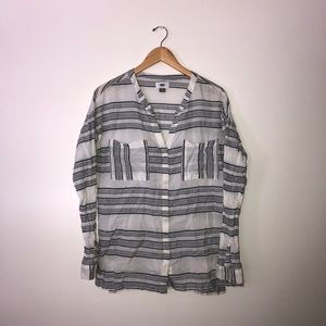 White & Gray Striped Tunic
